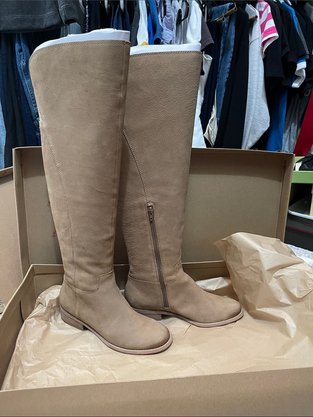 Lucky Brand Leather! Women’s Over-the-Knee Boots in Tan